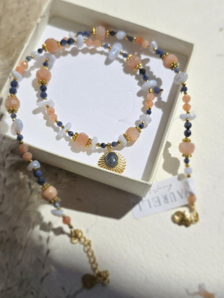 Naszyjnik | CHALCEDON | SZAFIR | KAMIEŃ SŁONECZNY