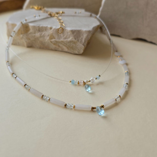 SARA | Topaz | Jadeit | Srebro pozłacane